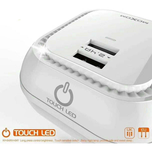 moxom led lamp with 2 port usb charger + cable kh-64y
