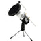 Andowl Mini Microphone With Pop Filter Shockproof Desktop Stand PS-3
