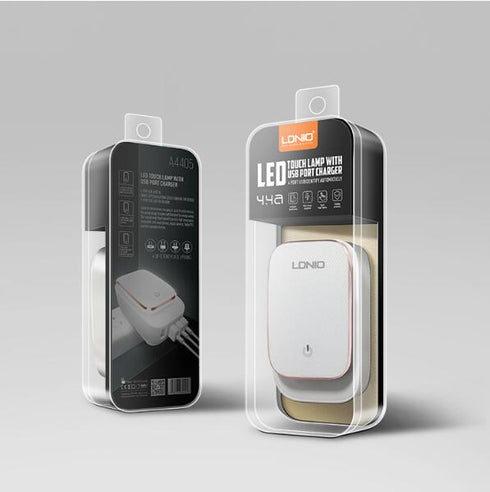 LDNIO A4405-A Phone Touch LED Charger 4 Ports USB Wall Charging With Cable A4405- 4 USB