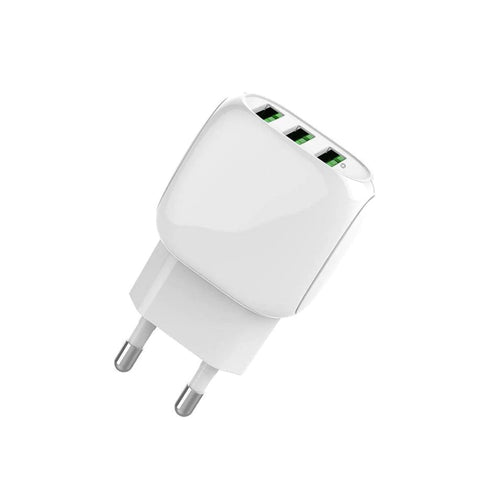 LDNIO Fast Charging Adapter with Type -C Cable 15.5W USB (3 Ports) EU Plug Charger Adapter A3315 - WooTech Online Shopping In SA