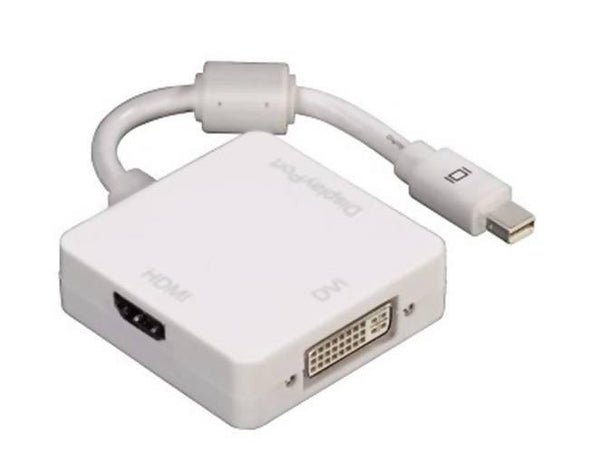 Mini Display Port to HDMI|DVI|DISPLAYPORT Adapter - White - WooTech Online Shopping In SA