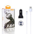 Moxom fast car charger with cable kc-14 - WooTech Online Shopping In SA