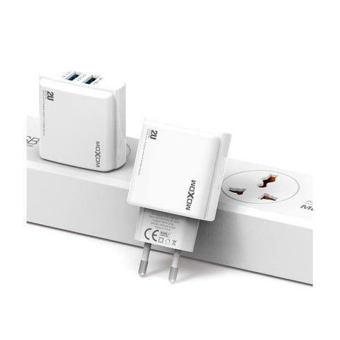 Moxom Fast Phone Charger - 2 usb Port With Cable For ios-Micro-Type-c Mx-Hc20