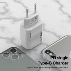 Moxom PD Fast charger For iPhone 12 /11 - 18w USB-c power Adapter Mx-HC25