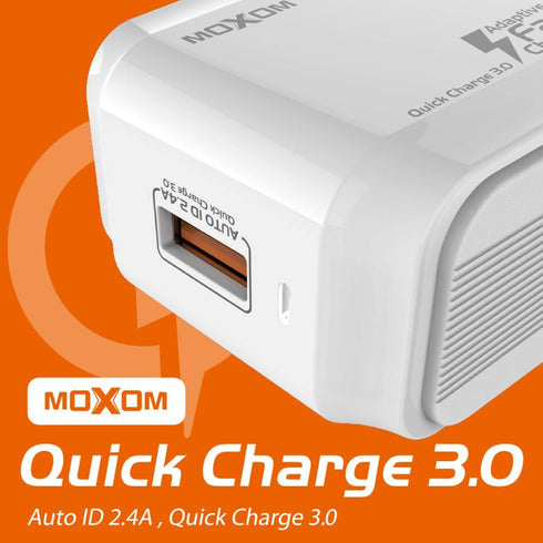Moxom QC3.0 Super Fast Phone charger- With cable- kh-67y