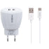 Moxom quick home charger 2.1Amp 2-Usb with cable kh-68 white