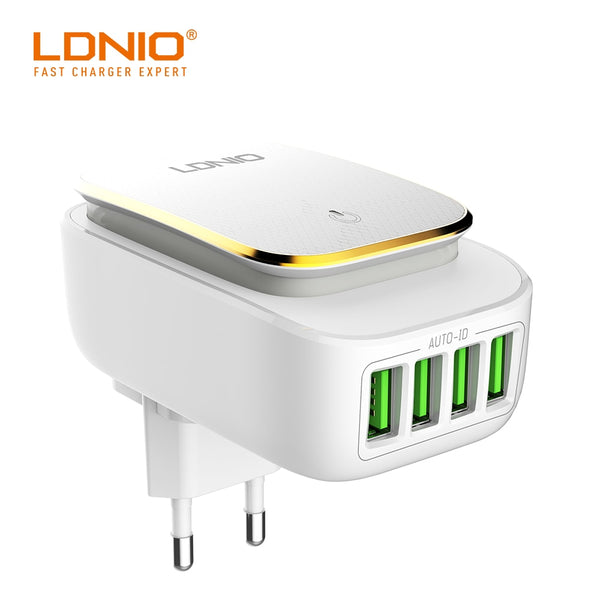 USB Phone Charger 4 Ports Wall Travel Light Charger 5V 4.4A - WooTech Online Shopping