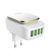 USB Phone Charger 4 Ports Wall Travel Light Charger 5V 4.4A