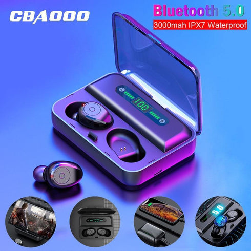 Bluetooth 5.0 Earphones TWS F9 5.0V Stereo Noise Cancelling Gaming Earbuds