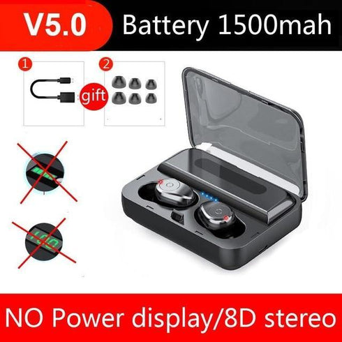 Bluetooth 5.0 Earphones TWS F9 5.0V Stereo Noise Cancelling Gaming Earbuds