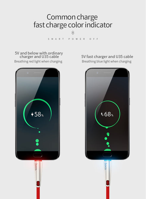 Type C smart power off Fast Charge Data Cable for Samsung S9 Huawei p20 Xiaomi - WooTech Online Shopping