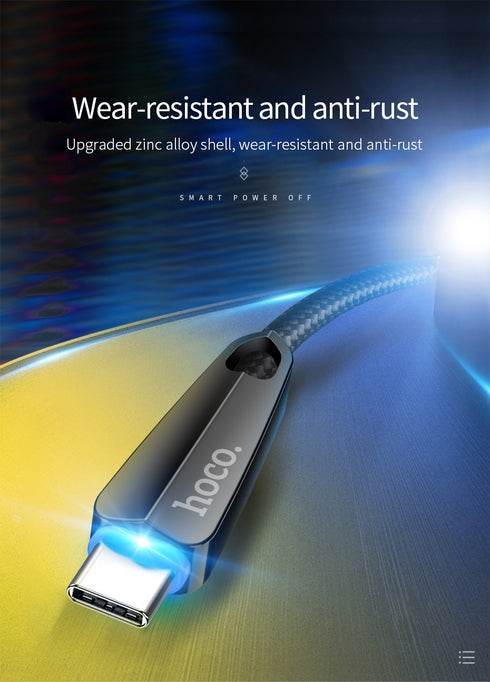 Type C smart power off Fast Charge Data Cable for Samsung S9 Huawei p20 Xiaomi - WooTech Online Shopping