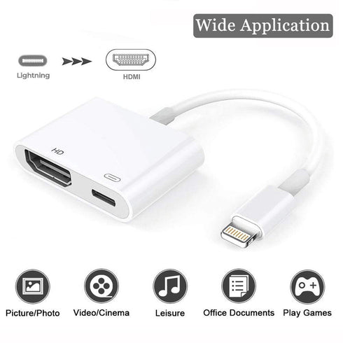 Iphone Digital AV to HDMI Adapter with Lighting Charging Port For HDTV Monitor Projector 1080P For iPhone iPad iPod