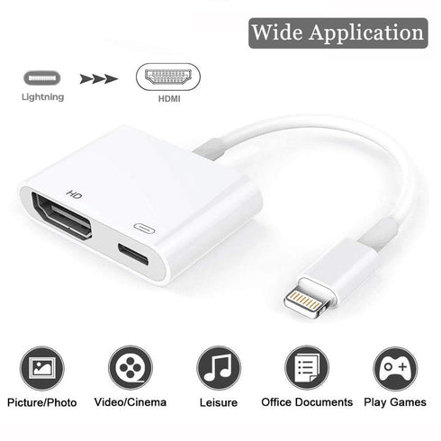 Iphone Digital AV to HDMI Adapter with Lighting Charging Port For HDTV Monitor Projector 1080P For iPhone iPad iPod