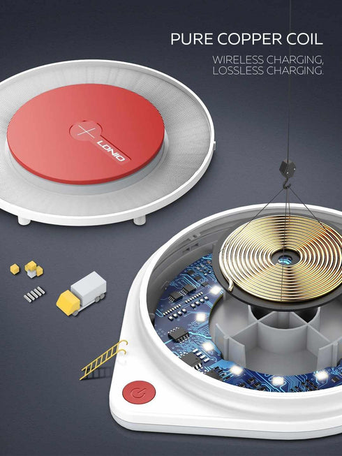 10W Fast Wireless Charger Built-in Bedside Lamp Qi Quick Charging Pad - AW001