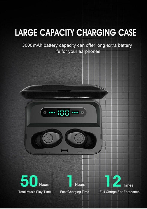 Bluetooth 5.0 Earphones TWS F9 5.0V Stereo Noise Cancelling Gaming Earbuds