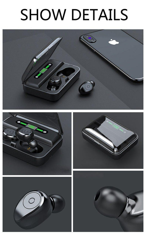 Bluetooth 5.0 Earphones TWS F9 5.0V Stereo Noise Cancelling Gaming Earbuds