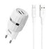 Hoco 12W Wall charger Wisdom EU dual USB charging adapter c41a