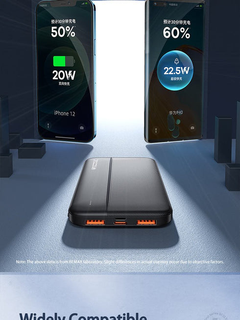 Remax RPP-212 QC+PD 10000mAh Power Bank 22.5W - Black