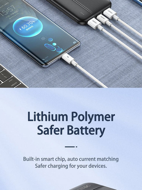Remax RPP-212 QC+PD 10000mAh Power Bank 22.5W - Black