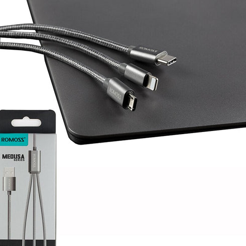 Romoss 3 in 1 Fast Charging cable for iPhone / Type-C / Micro 2.4A - CB25A