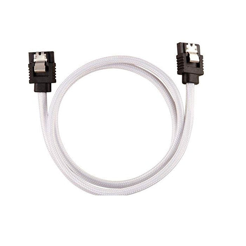 SATA 3.0 Data Cable For Hdd / SSD - Premium White Sleeved SATA 6Gbps 50Cm sata Cable- Woo