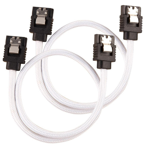 SATA 3.0 Data Cable For Hdd / SSD - Premium White Sleeved SATA 6Gbps 50Cm sata Cable- Woo