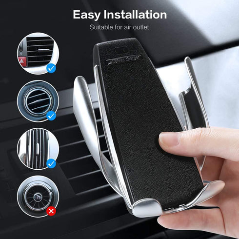 Smart Sensor Wireless Fast car Charger with 360 Rotation