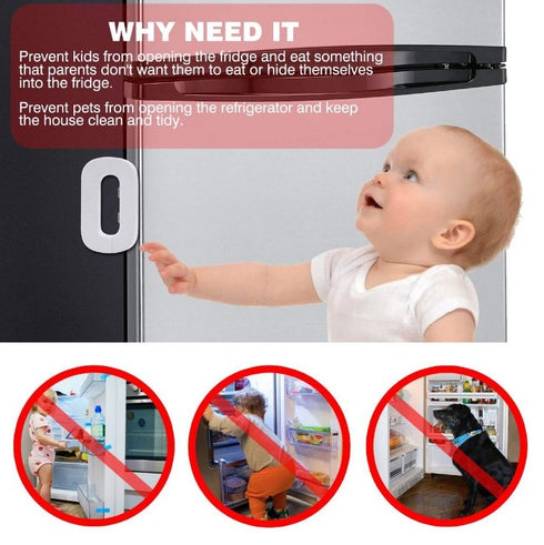 Toddler Multifunction Fridge Safety Lock - White
