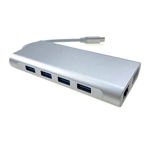 USB3.1 Type C Hubs 11 in 1 Type C to HDMI VGA 4*USB 3.0 RJ45 Gigabit Ethernet PD Audio SD/TF card reader 3.5mm