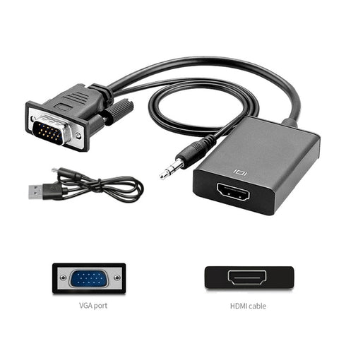 VGA to HDMI Converter Cable - Black