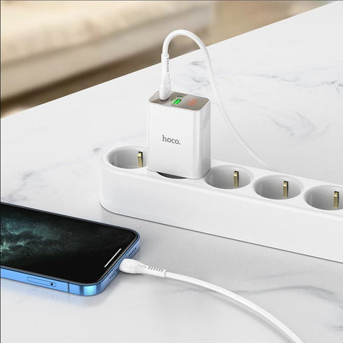 Wall charger “C100A” PD20W + QC3.0 EU set with cable - Type C to iPhone