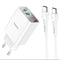 Wall charger “C100A” PD20W + QC3.0 EU set with cable- Type-C to Type-C