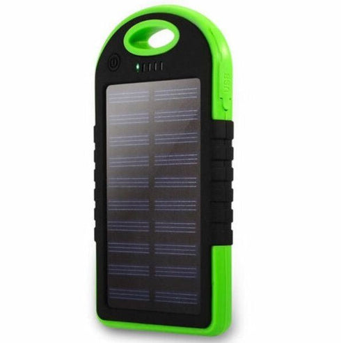 Waterproof Solar Power Bank Shockproof - With Two USB Outputs - Blue