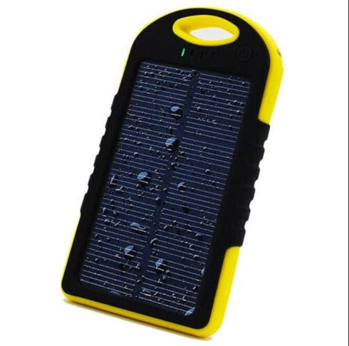 Waterproof Solar Power Bank Shockproof - With Two USB Outputs - Blue