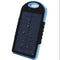 Waterproof Solar Power Bank Shockproof - With Two USB Outputs - Blue