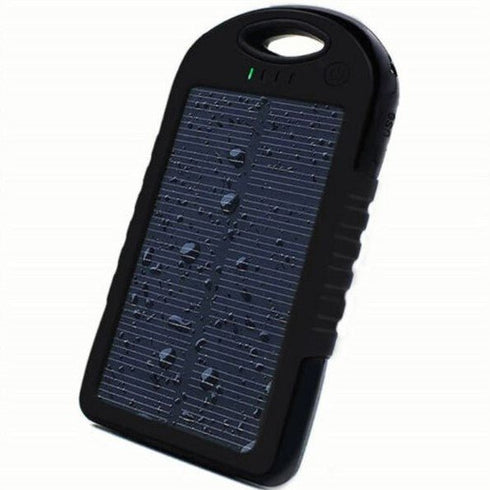 Waterproof Solar Power Bank Shockproof - With Two USB Outputs - Blue