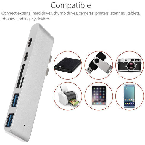 Woo TYPE-C hub 7 in 1 to HDMI 2*USB3.0 SD/TF PD - WooTech Online Shopping In SA