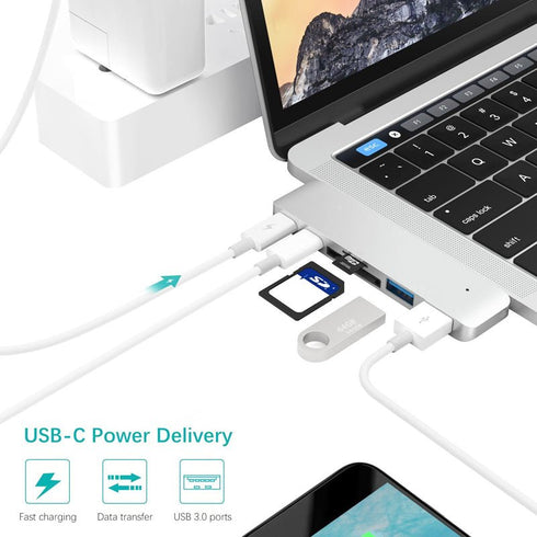 Woo TYPE-C hub 7 in 1 to HDMI 2*USB3.0 SD/TF PD - WooTech Online Shopping In SA