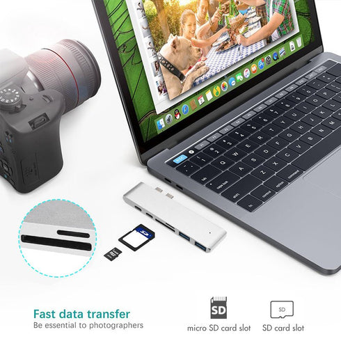 Woo TYPE-C hub 7 in 1 to HDMI 2*USB3.0 SD/TF PD - WooTech Online Shopping In SA